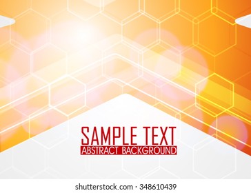 Orange abstract background illustration. Template for business card or banner 