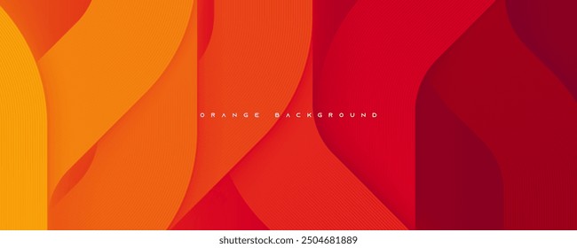 Orange abstract background layers lines texture design vector