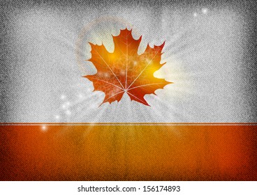 orange abstract background with leaf