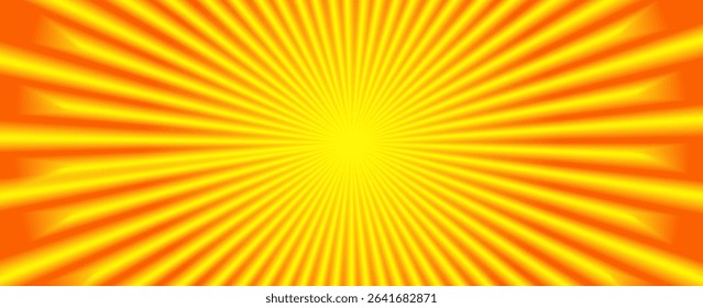orange abstract background with light of sunburst. orange starburst with halftone. sun ray retro background with flash. vector