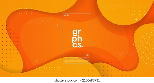orange abstract background with lines wave liquid style backdrop yellow colorful fresh creative backdrop eps10 vector