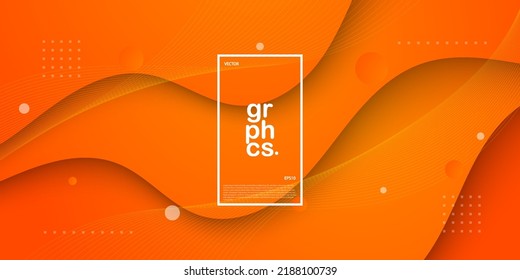 orange abstract background with lines wave liquid style backdrop orange colorful fresh creative backdrop eps10 vector