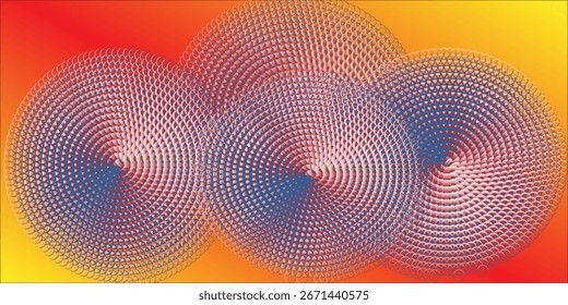 Fondo abstracto anaranjado en el espacio brillante con la decoración del efecto de la forma de las líneas de puntos. Concepto de estilo circular de puntos de elemento de Diseño gráfico moderno para Anuncio de Web, volante, tarjeta o cubierta de folleto