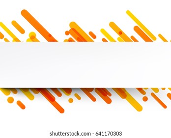 Fondo abstracto naranja sobre blanco. Ilustración de papel vector.