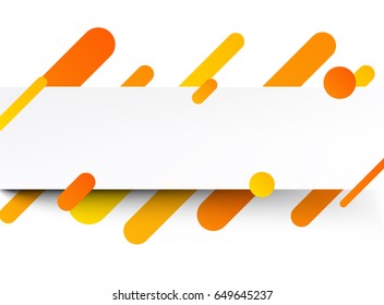 Orange abstract background on white. Vector paper illustration.
