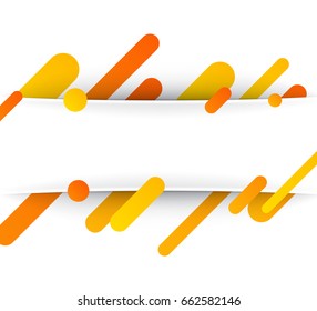 Orange abstract background on white. Vector paper illustration.