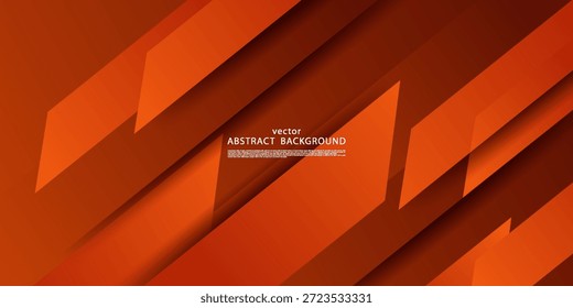 Fondo abstracto naranja con patrón de flecha de papel superpuesto. Vector eps10