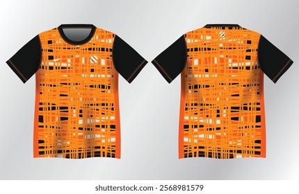 orange abstract background pattern for sport jersey design mockup