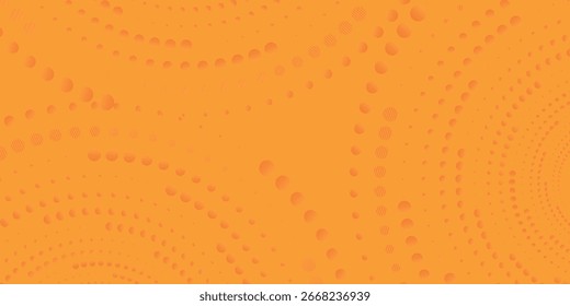 Plano de fundo abstrato laranja com girando preto e laranja gradiente círculos coloridos. Design vetorial com conceito moderno de estilo de ponto de elemento de design gráfico. Vol. 4