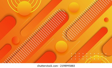 Orange Abstract background with Shape Design Premium Vector
