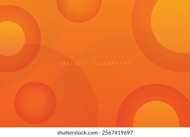 orange abstract background with simple elegant circle vector shadow shape