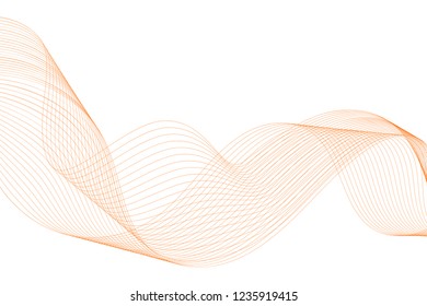 Orange abstract background with smooth lines