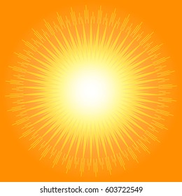 Orange abstract background with star burst concept