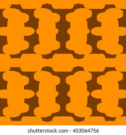 Orange abstract background, striped textured geometric seamless pattern