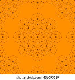 Orange abstract background, striped textured geometric seamless pattern