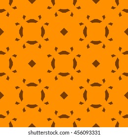 Orange abstract background, striped textured geometric seamless pattern