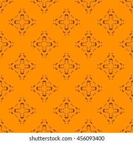 Orange abstract background, striped textured geometric seamless pattern