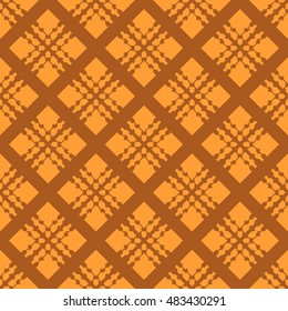 Orange abstract background, striped textured geometric seamless pattern