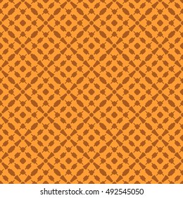 Orange abstract background, striped textured geometric seamless pattern