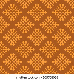 Orange abstract background, striped textured geometric seamless pattern