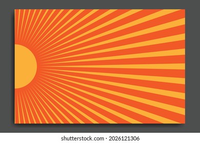 Orange abstract background and sunlight lines. Great background for banner, cover, web, flyer, smartphone, social media, sales template etc