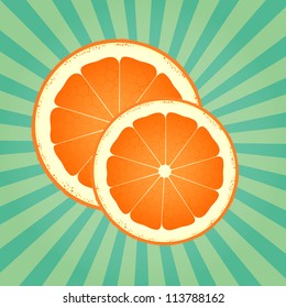 Orange abstract background vector with burst