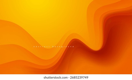 Orange abstract background with wave. suitable for web design, social media posts, presentations, and desktop wallpaper with flowing layered shapes.
