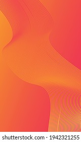 Fondo abstracto naranja con líneas onduladas - Ilustración vectorial