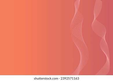 Orange abstract background with wavy lines. Vector illustration. Designer stylish poster, cover, fond.