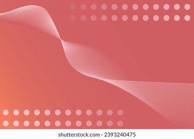 Orange abstract background with wavy lines and dots. Vector illustration. Designer stylish poster, cover, fond.