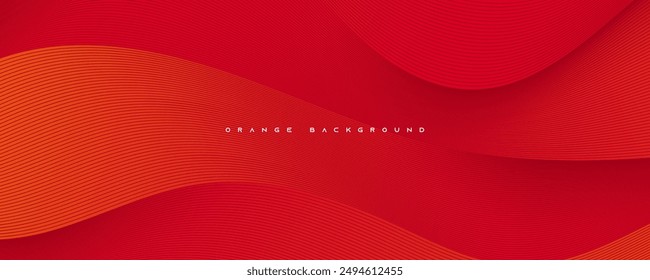 Orange abstract background wavy lines texture design vector