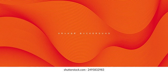 Orange abstract background wavy lines texture design vector