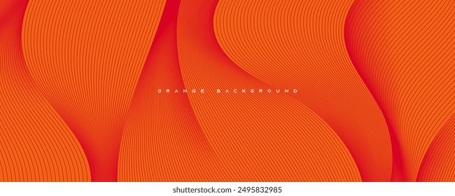 Orange abstract background wavy lines texture design vector