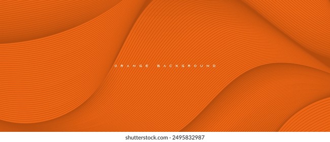 Orange abstract background wavy lines texture design vector