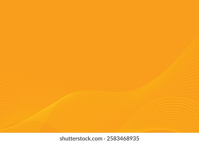 Orange abstract background with wavy lines