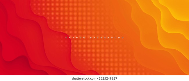 Orange abstract background wavy shape lines design vector