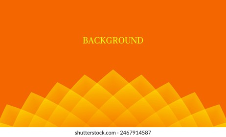 Orangefarbener abstrakter Hintergrund mit weißem rhombischen Muster, Steinschnittform, moderner geometrischer Banner