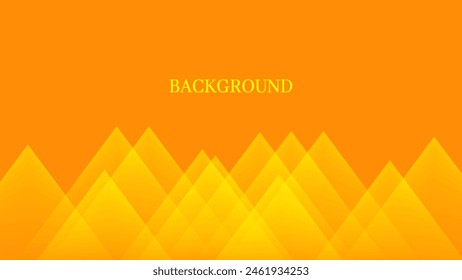 Orange abstract background with white triangular pattern, pyramid or mountain peak shape, modern geometric banner	