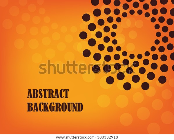 orange abstract background with yellow and brown\
circle. vector.