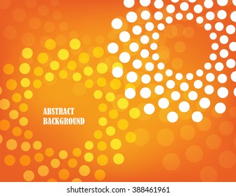 orange abstract background with yellow and white circle. vector.