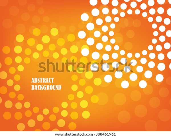 orange abstract background with yellow and white\
circle. vector.
