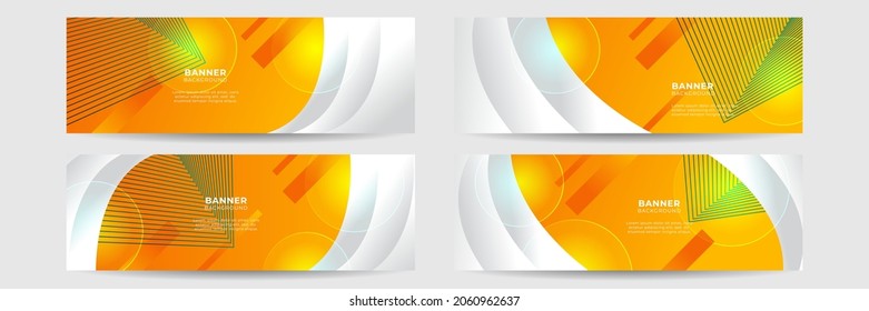Orange abstract banner background. Business conference template. Vector vibrant orange yellow banner for social media event promo