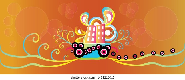 Orange Abstract Banner.Creative Abstract Banner.Vector Background Image.Website Banner.