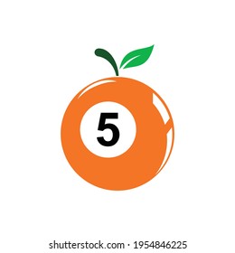 orangefarbenes abstraktes Billardlogo Symbol Vektorgrafik-Design