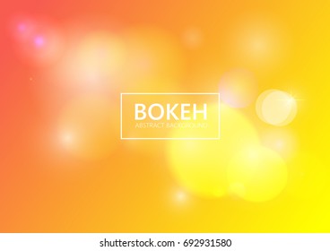 Orange Abstract bokeh circles background,Vibrant defocused illustration vector 