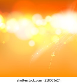 Orange abstract bokeh. Vector illustration.