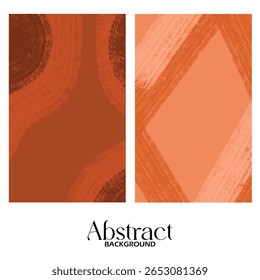 Ensemble D'Arrière-Plan Texture Coup De Brosse Abstrait Orange - Style Peint À La Main