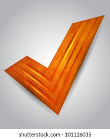 orange abstract check mark. vector illustration