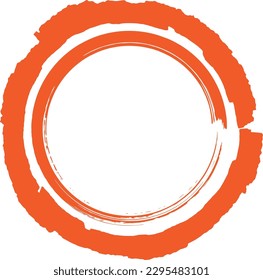orange abstract circle, Brush strokes