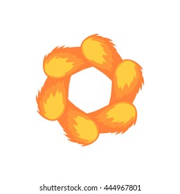 Orange abstract circle icon in cartoon style on a white background